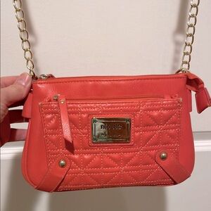 Nicole Coral Quilted Crossbody Bag